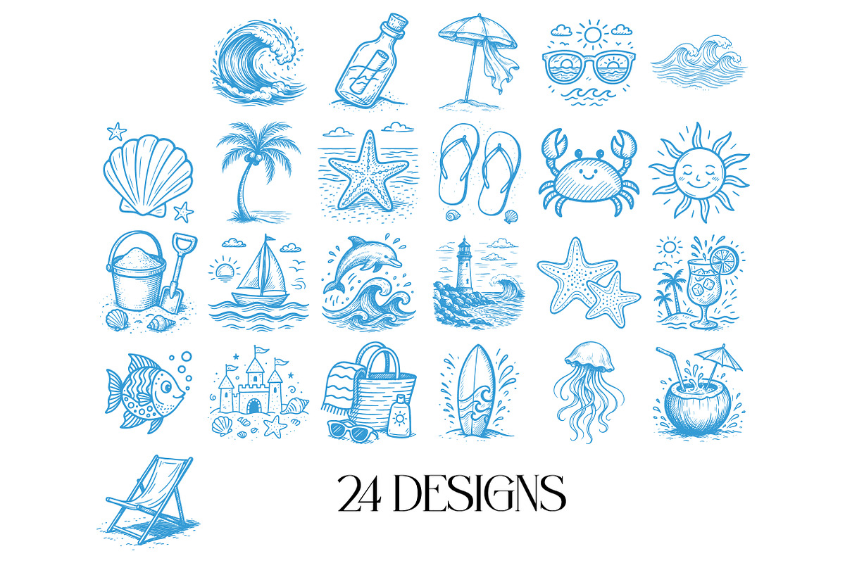 Summer Beach SVG PNG Hand Drawn Bund, an Illustration by Daily.Designs (Photo 2 of 4)