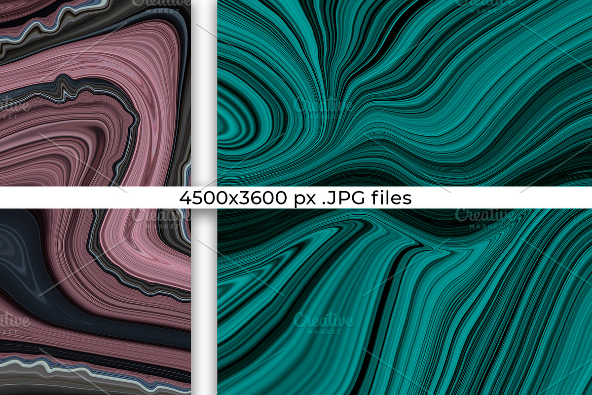100 Liquid Marble Backgrounds Bundle, an Abstract Photo by bluevan (Photo 6 of 8)