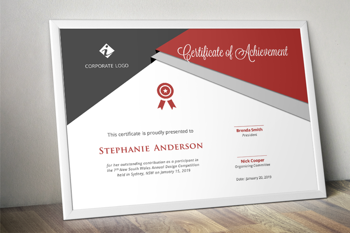 Script triangle certificate design, a Stationery Template by Inkpower (Photo 1 of 6)