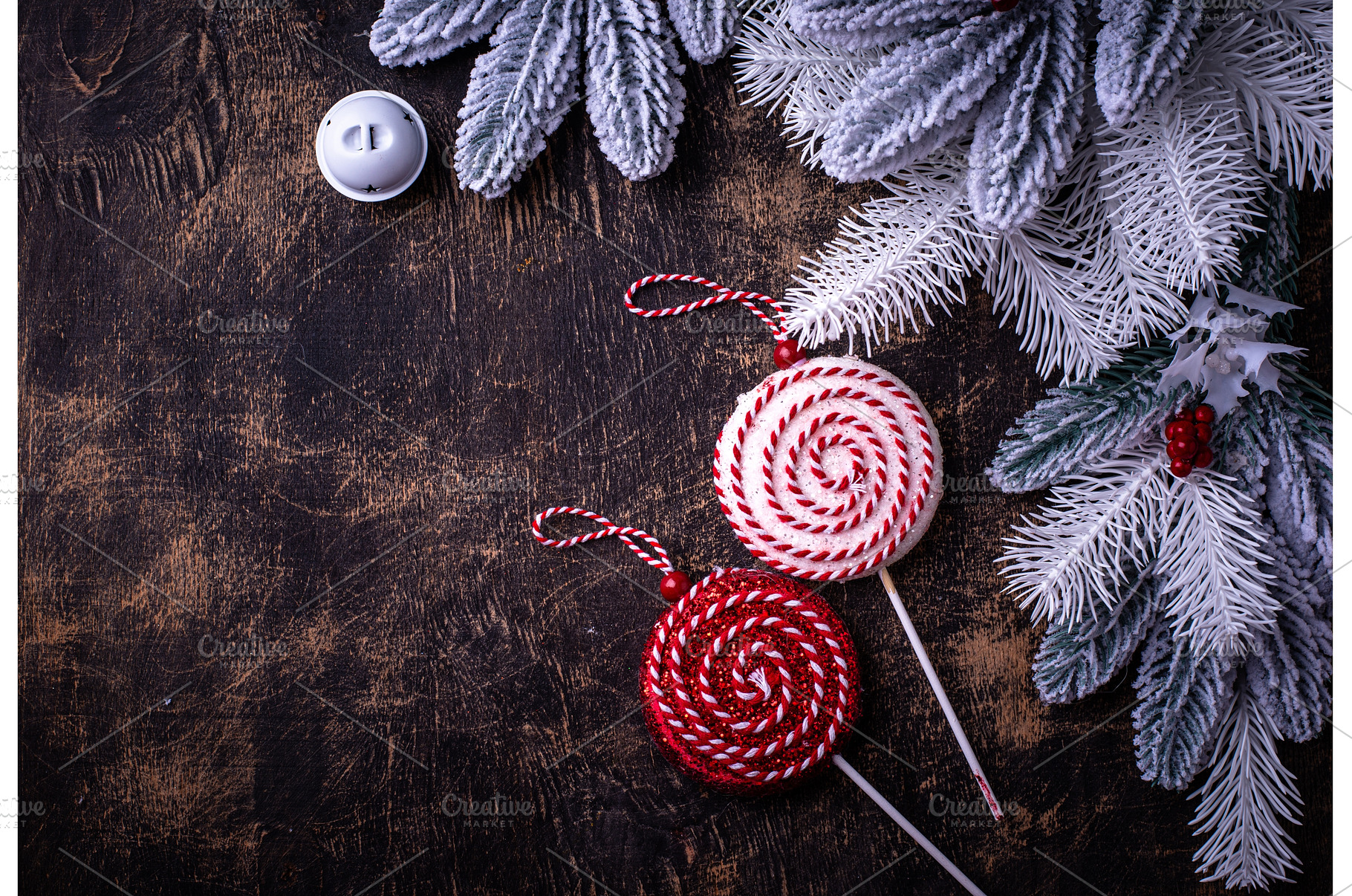 Christmas background with white tree, a Holiday Photo by Yulia Furman