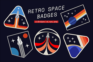 Retro Space Badges