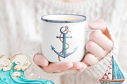 Watercolor nautical illustration set, a Transportation Illustration by Aquarellka (Thumbnail 4 of 10)