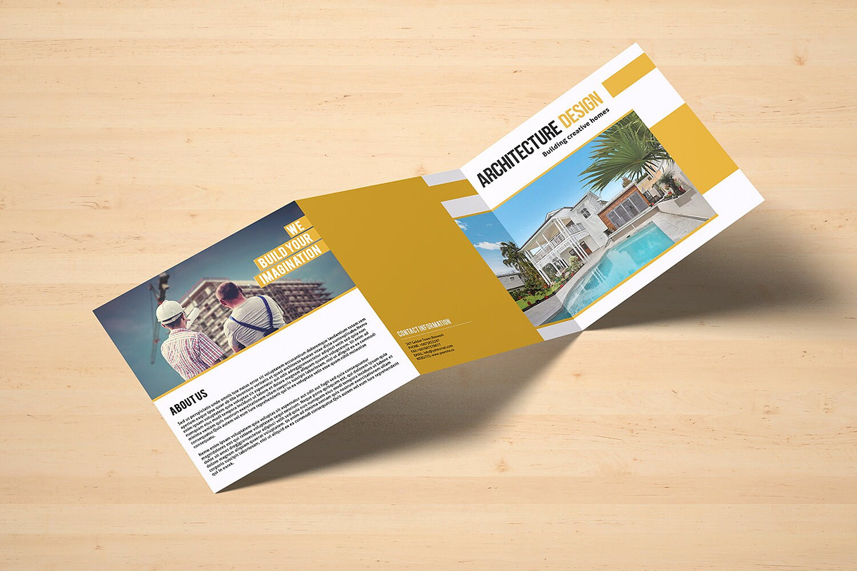 Architecture Square Trifold Brochure, a Brochure Template by retrographix (Photo 2 of 3)