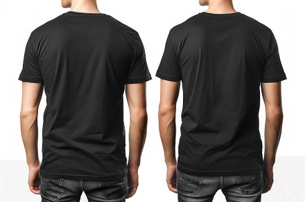 A black t-shirt is displayed from th, a Photo by Tanuart