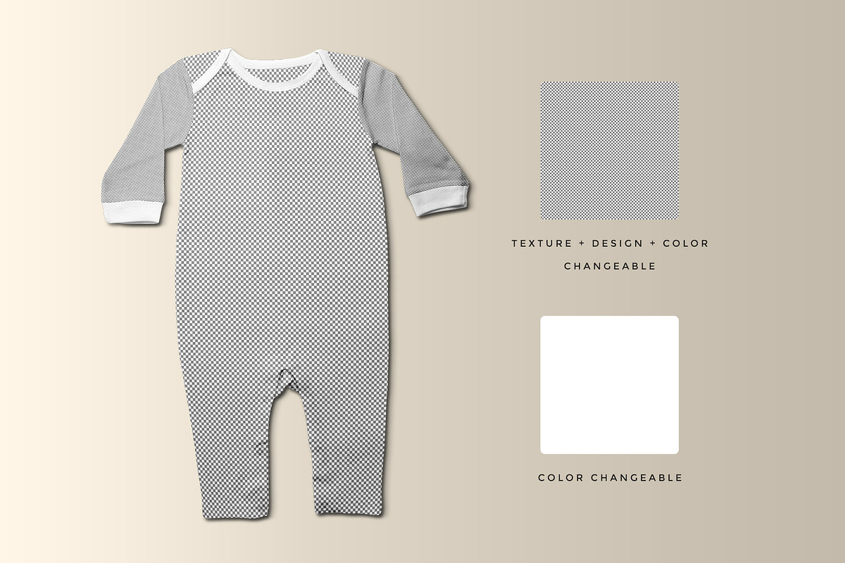 Kids Quarter Sleeve Romper Mockup, a Product Mockup by Designertale (Photo 6 of 9)