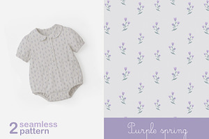 Purple spring - 2 seamless patterns
