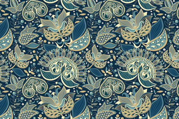 Seamless Pattern Indian Night