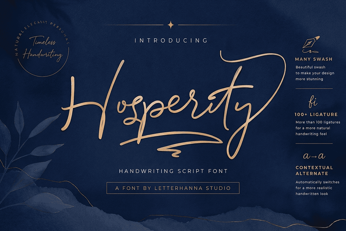 Hosperity Font, a Handwritten Font by Letterhanna Studio (Photo 1 of 13)