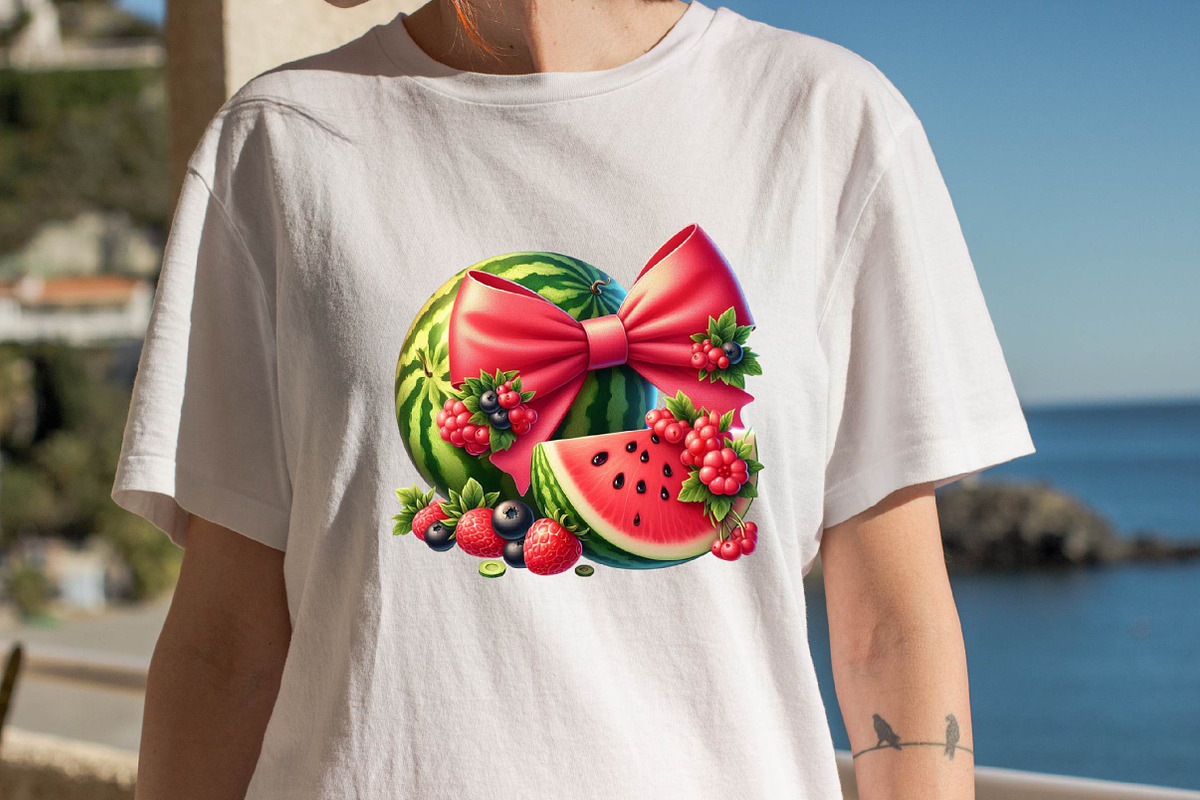 Summer Watermelon Coquette Bow Subli, an Illustration by SVGArt (Photo 3 of 8)