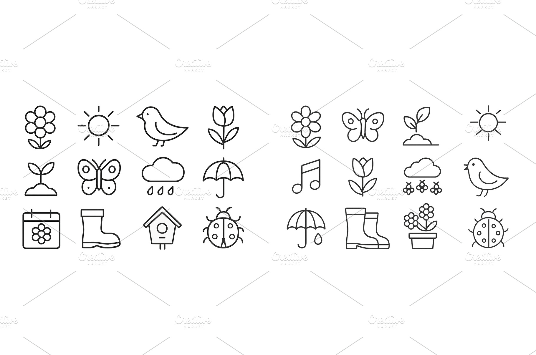 Collection of spring-related line, an Arts & Entertainment Photo by ZinetroN