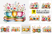 10 Books and Flowers Clipart PNG, an Illustration by Clipart Bloom (Thumbnail 1 of 11)
