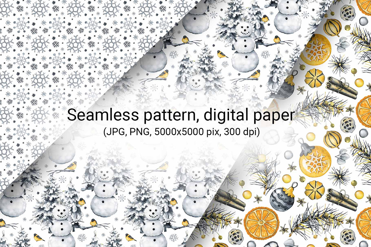 Gristmas winter digital paper, a Pattern Graphic by Artmanata (Photo 6 of 12)