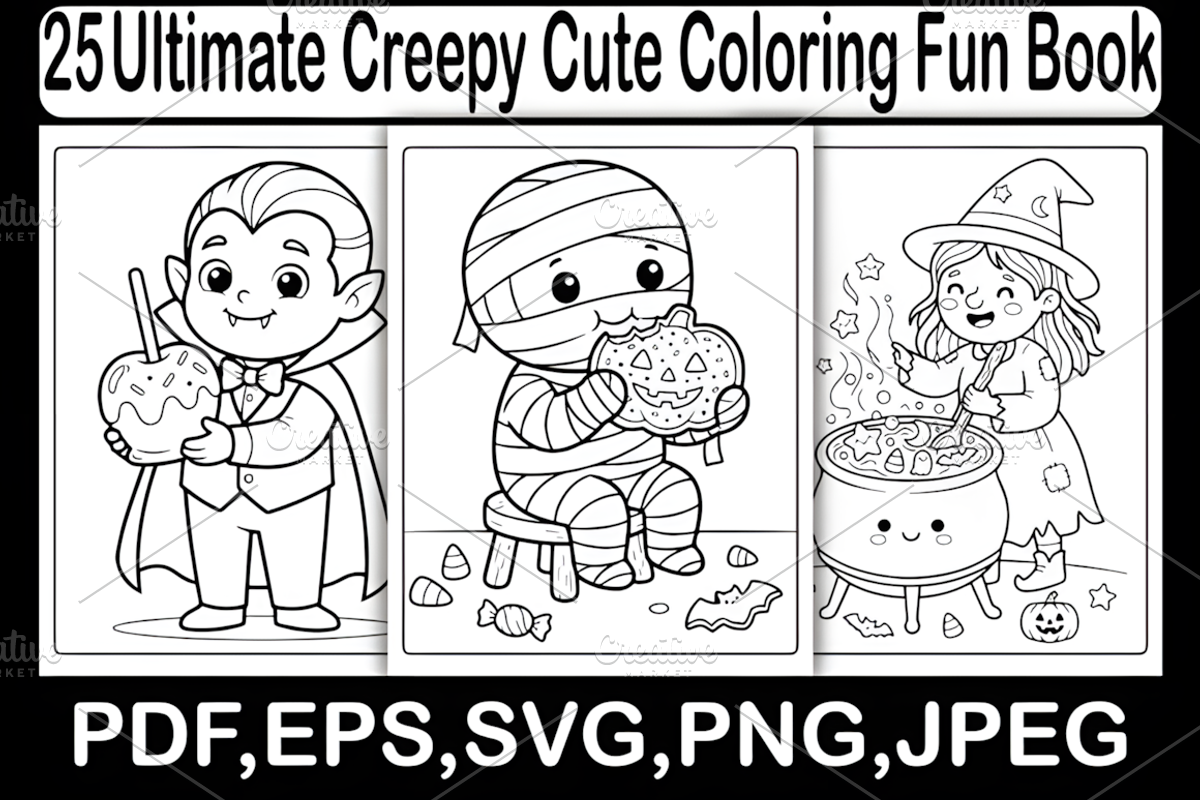 Ultimate Creepy Cute Coloring Fun, a Seasonal Illustration by Design Station (Photo 1 of 3)