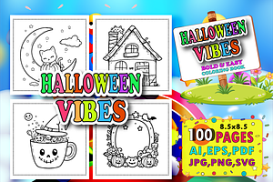Halloween Vibes Bold & Easy Coloring, an Animal Illustration by Printable Design Store