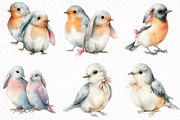Watercolor Spring Birds Clipart, an Illustration by DreamArtGraphic (Thumbnail 2 of 8)