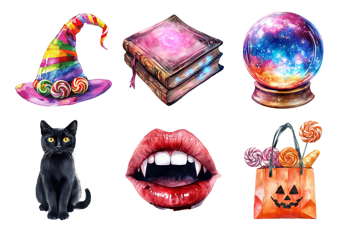 Watercolor Halloween Sublimation, an Illustration by Daily.Designs (Photo 5 of 5)