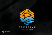 Sunset and Sea Logo, a Branding & Logo Template by Bintank Studio (Thumbnail 1 of 2)