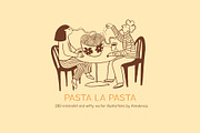 Pasta La Pasta. Food illustrations., a Food Illustration by Annakniaz (Thumbnail 1 of 18)