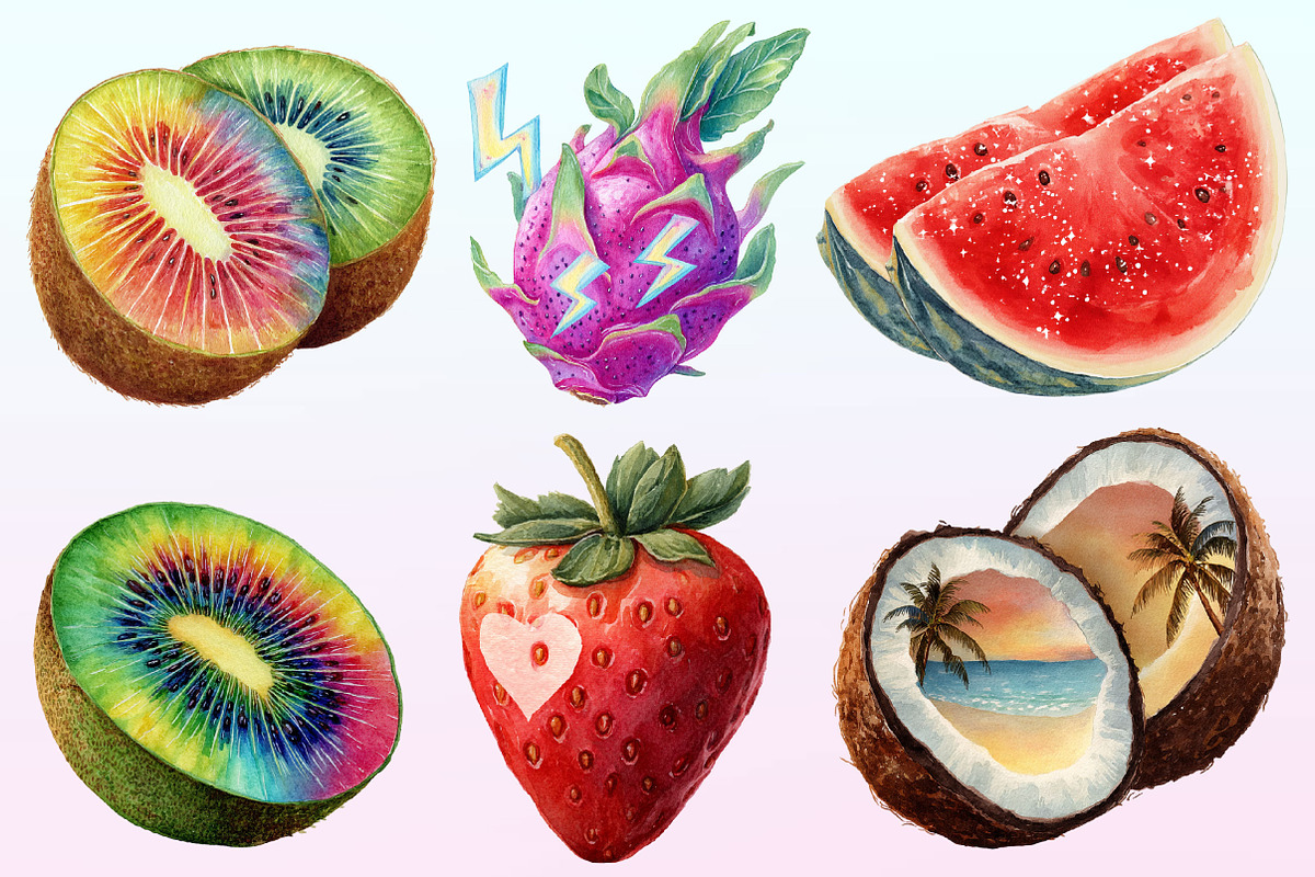 Summer Fruit Watercolor Clipart., a Graphic by CitraGraphics (Photo 3 of 4)