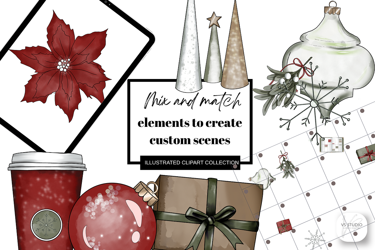 Minimalist Holiday Clipart, a Seasonal Illustration by VS Studio (Photo 2 of 3)