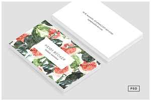 Watercolor Fig Pattern Business Card