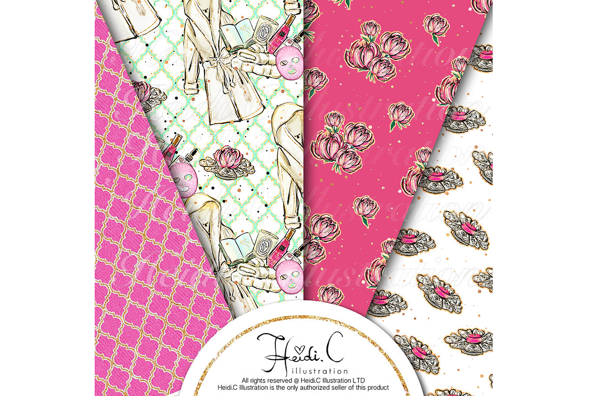 Spa Time Paper Pack, a Pattern Graphic by HeidiCIllustration (Photo 3 of 5)