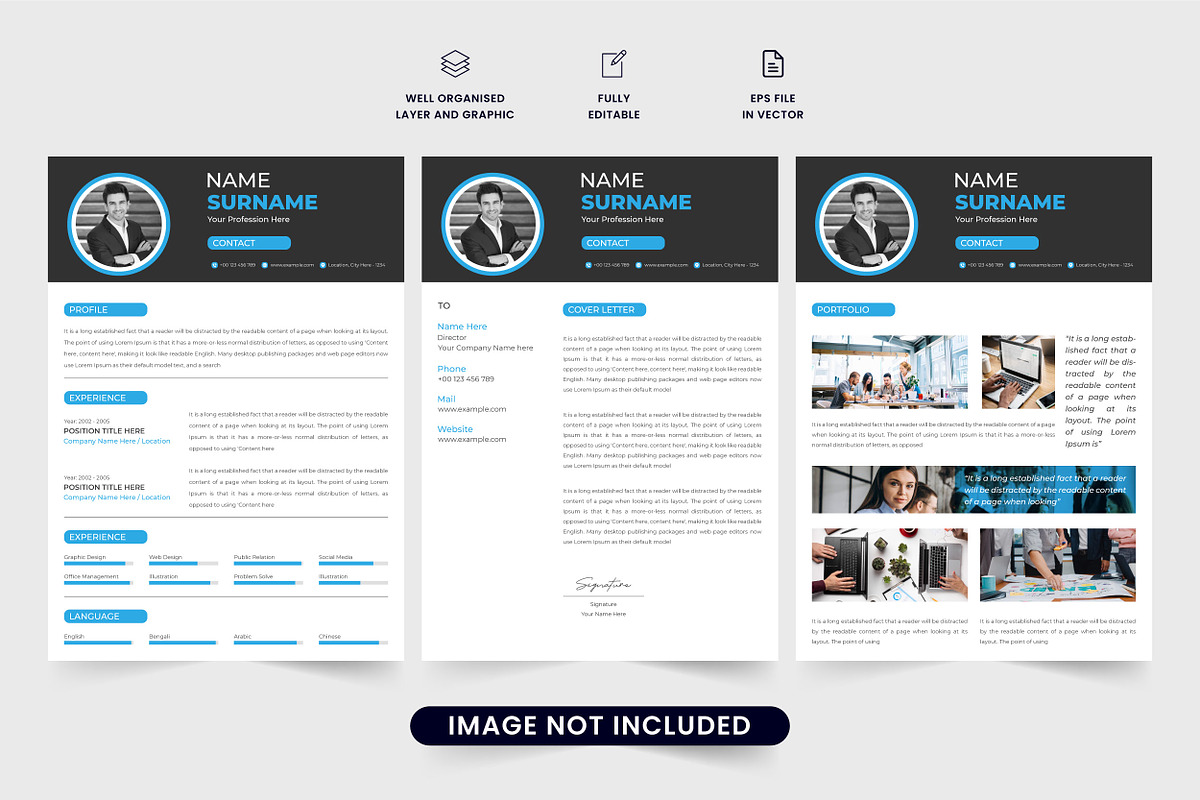 Job application CV and cover letter, a Resume Template by Iftikhar Alam
