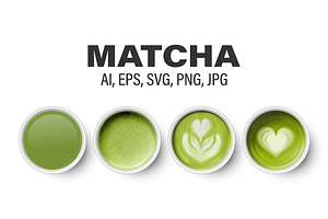 Matcha. Vector Set.