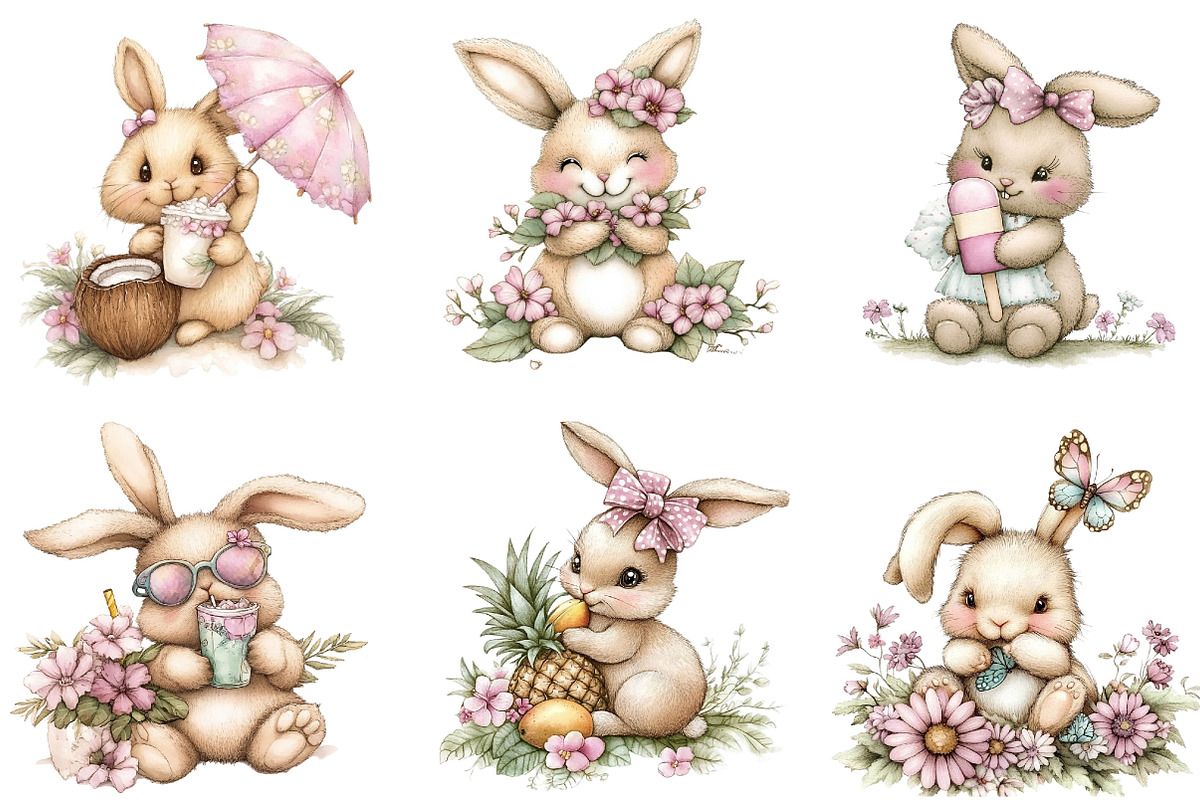 Whimsical Summer Bunny, an Illustration by Designking (Photo 2 of 5)