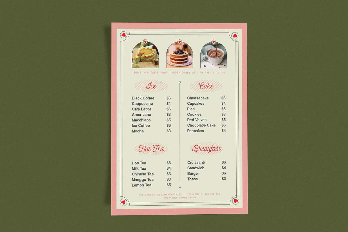 Classic Menu Sweet Heart, a Flyer Template by Me55enjah Design (Photo 3 of 3)