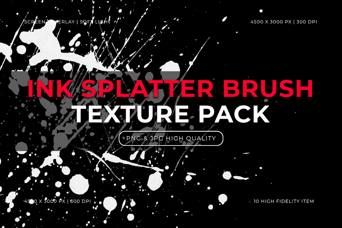 Ink Splatter Texture Brush Pack, a Texture Graphic by Pitchlook.Studio