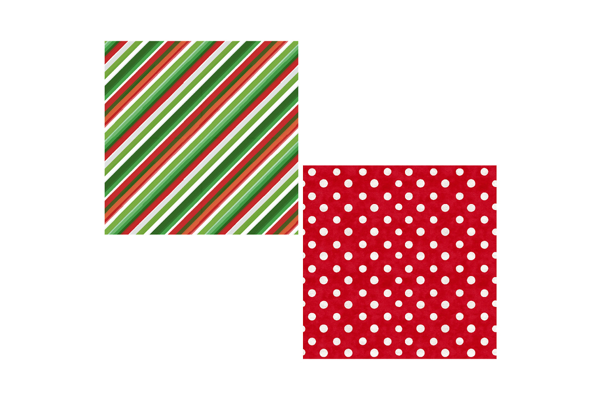 Red & Green Christmas Digital Paper, an Illustration by Designking (Photo 4 of 4)