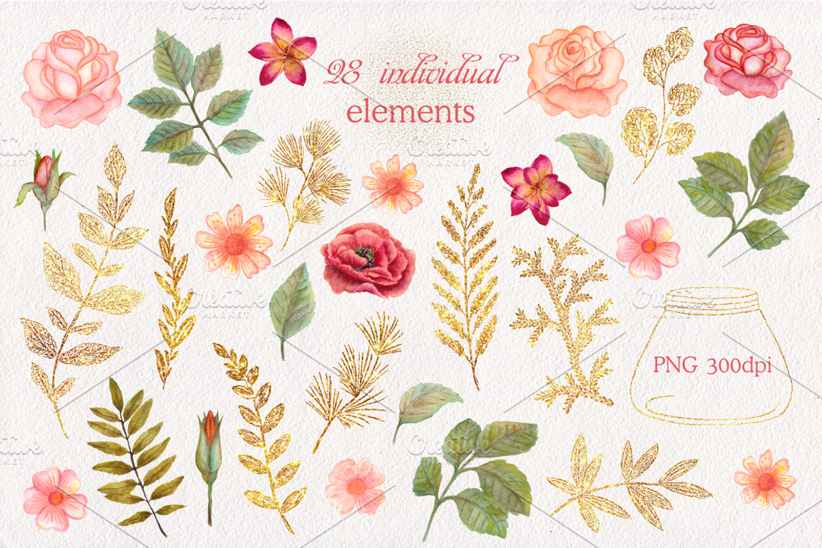 Watercolor floral wedding collection, an Illustration by antuanetto (Photo 4 of 5)