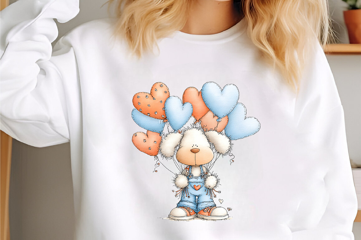 Whimsical Valentine Fluffy Dog Clipa, an Illustration by designcity5 (Photo 3 of 5)