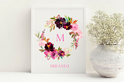 Pink Plum Watercolor Floral Clipart, an Illustration by whiteheartdesign (Thumbnail 7 of 9)