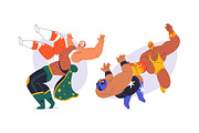 Luchadores, Mexican wrestlers set, a Sport Illustration by Good Studio (Thumbnail 4 of 4)