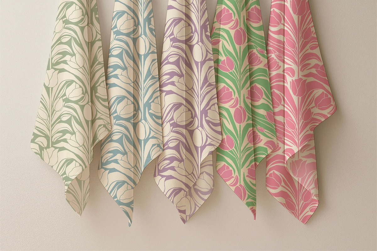 Vintage Tulip Seamless Pattern, a Pattern Graphic by CraftingOnSunday (Photo 3 of 5)