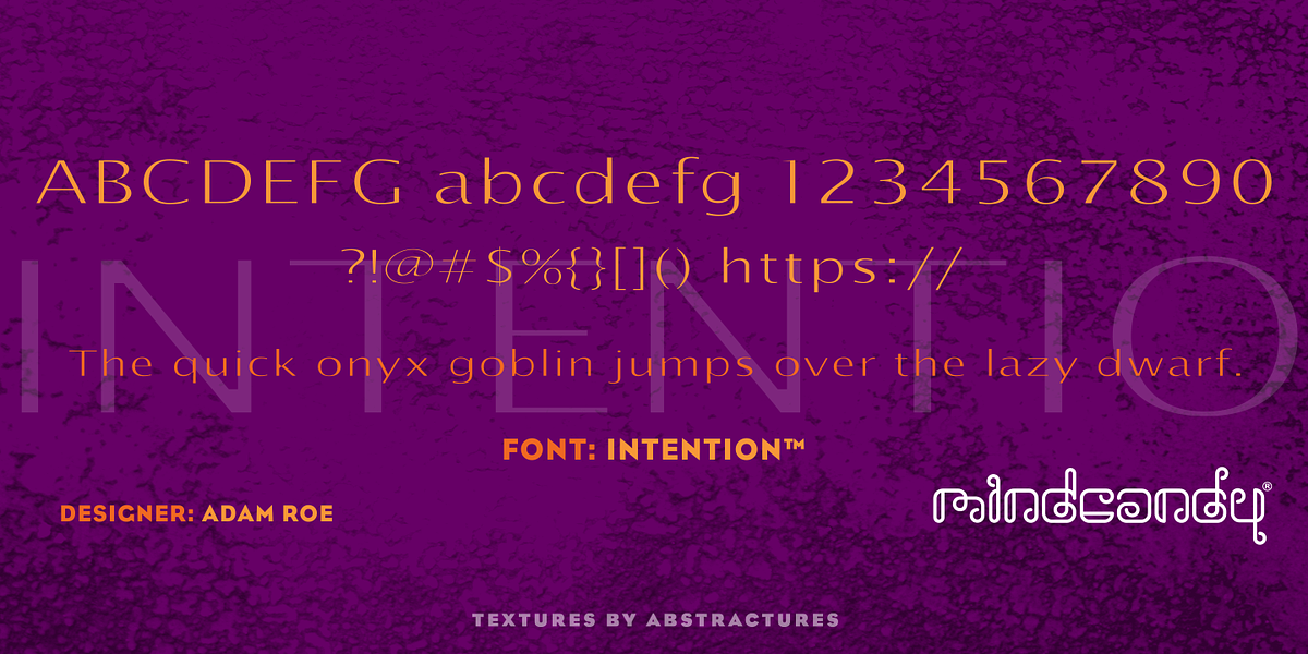 Intention™, a Sans Serif Font by MINDCANDY