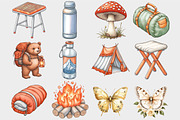 Watercolor Camping Clipart, a Seasonal Illustration by Design Market (Thumbnail 5 of 5)