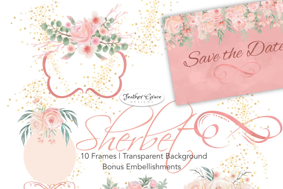 Watercolor Flowers - Sherbet, an Illustration by Feather Grace Designs (Photo 4 of 7)