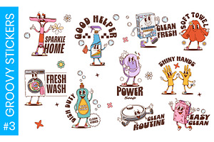 Y2K groovy housing and cleaning, a Technology Illustration by Buch&Bee