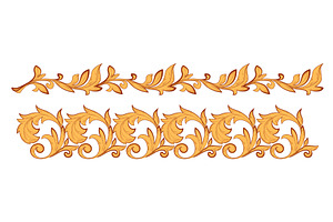 Golden baroque frame ornaments set, an Illustration by art PVP - market
