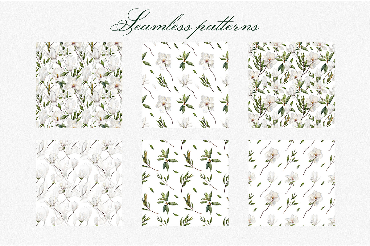 Watercolor white Magnolia flowers, a Decorative Illustration by mArtstore (Photo 7 of 8)