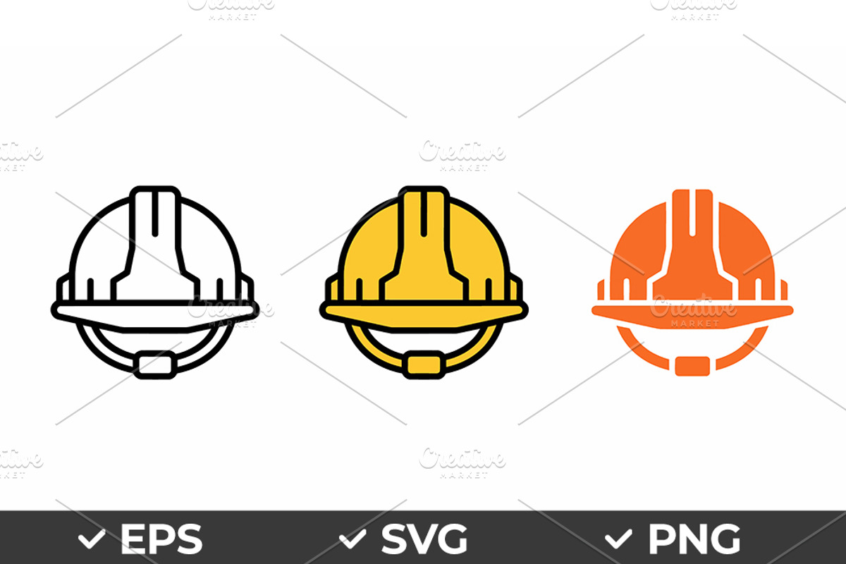 Safety Helmet Vector Icons, an Object Graphic by Artonix (Photo 1 of 3)
