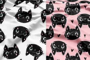 Cute Black Cat Pattern