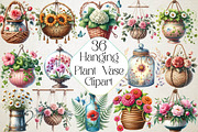 Flower Hanging Plant Vase Clipart, an Illustration by DreamPrint404 (Thumbnail 1 of 5)