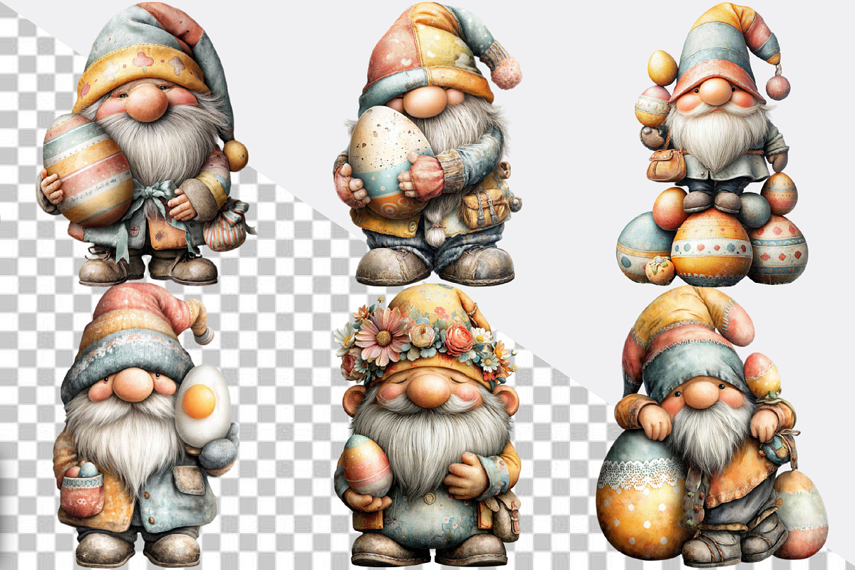 Easter Gnome Egg Clipart Bundle., an Illustration by SVGArt (Photo 2 of 7)