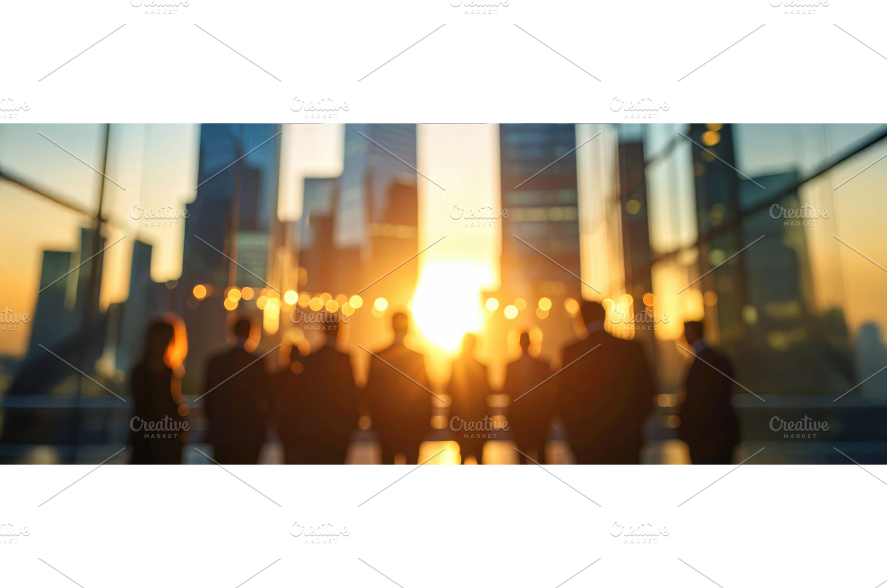 Silhouetted businesspeople in front, a Business Photo by Igor Tichonow
