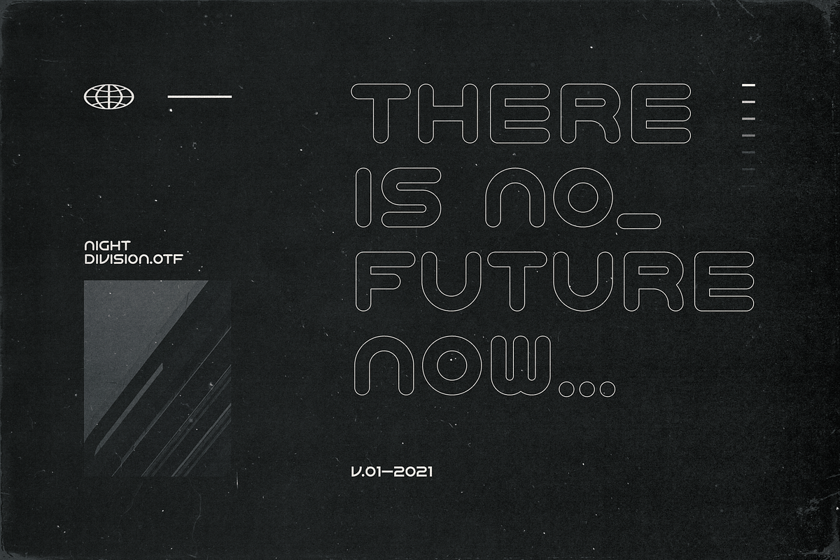 Night Division – Future Font, a Font by Clint English (Photo 8 of 8)