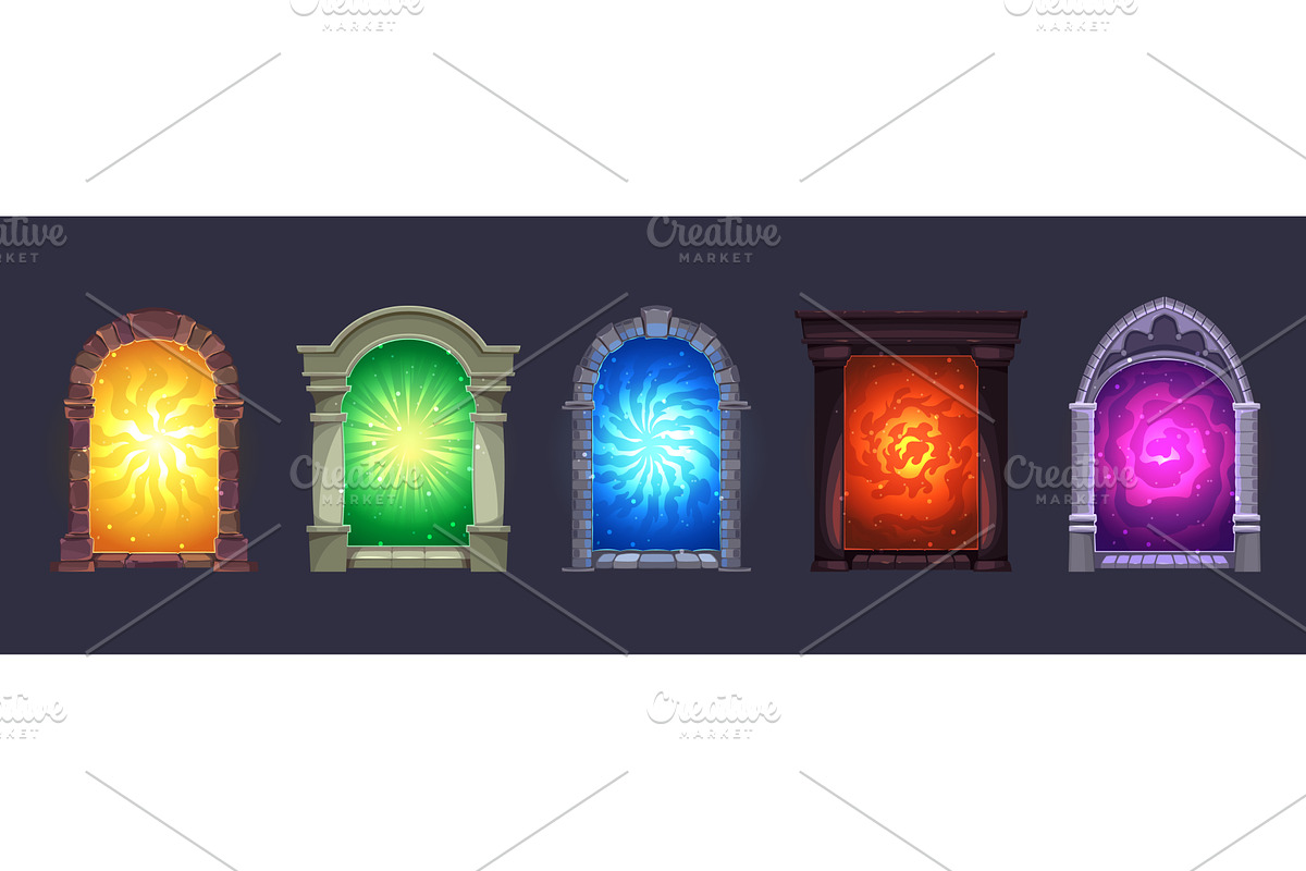 Magic portals. Fantasy game, stone, an Object Illustration by YummyBuum